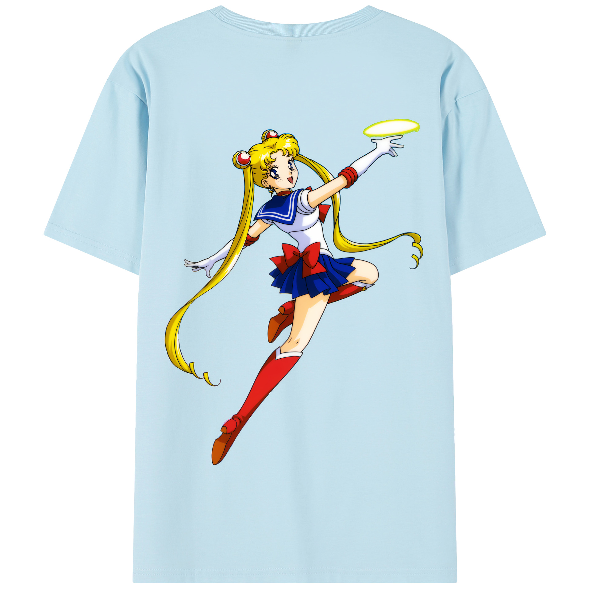 （画像用） 美少女戦士セーラームーン 月野 うさぎ つきの うさぎ Sailor Moon Tsukino Usagi 綿100％半袖Tシャツ（背面プリント）